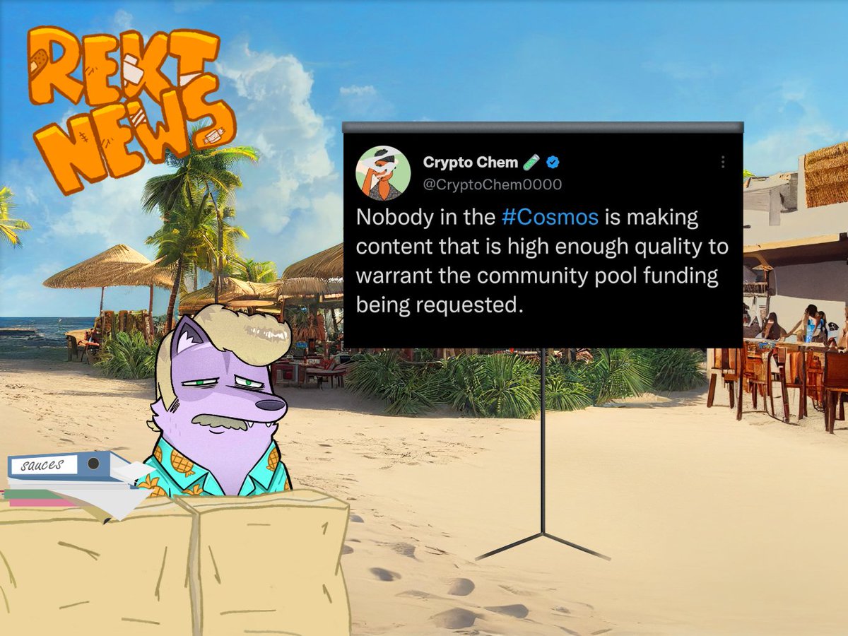 rekt_news's tweet photo. 🚨 BREAKING: @CryptoChem0000 SAYS EVERY CONTENT CREATOR IN COSMOS IS TERRIBLE AND DOESN'T  DESERVE TO BE PAID
@SauceJuno PROPOSAL IS MAKING MORE AND MORE SENSE AND MAY BE THE REAL PRECEDENT CT IS TALKING ABOUT https://t.co/kWUeL7k340