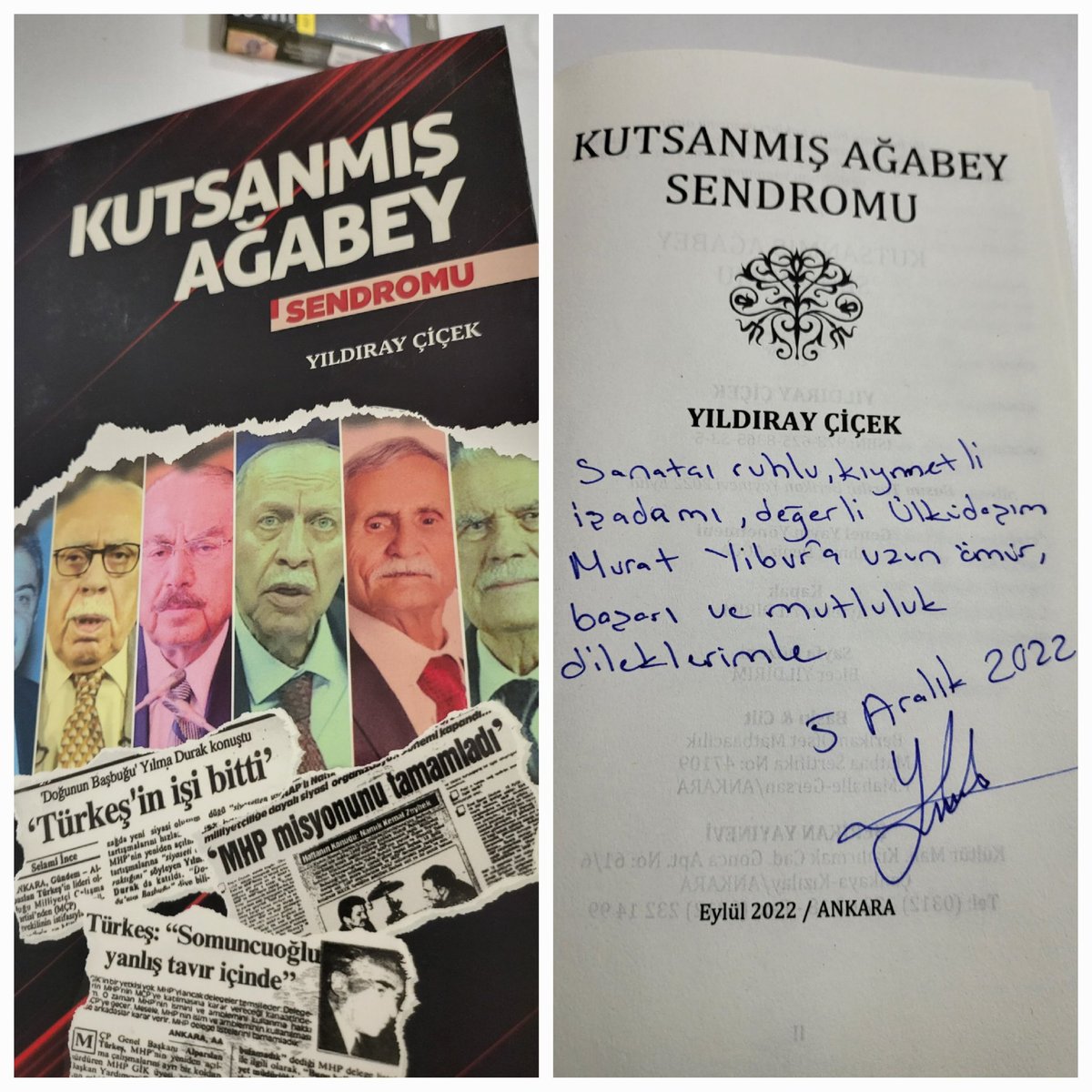 MURATTTYBUR's tweet photo. Liderim Sayın Devlet Bahçeli'nin basın danışmanı değerli dostum ,reisim Yıldıray Çiçek beyin kıymetli eseri için sonsuz teşekkürlerimi sunarım. Ve bir söz değerli eserden, "hiç bir ülkücü,zekası ve hafızası ile dalga geçirtmeyecek kadar şeref ve haysiyet sahibidir. https://t.co/EBnjRqMyNo