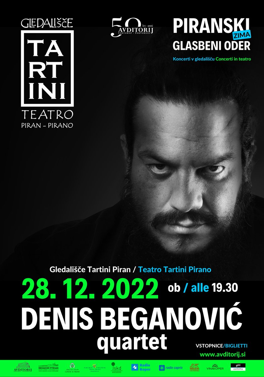 Vabljeni jutri, 28.12.2022 ob 19.30 koncert Denis Beganović Kvartet. Vstopnice v predprodaji na voljo na blagajni Avditorija Portorož ter <a href="/MediadomPiran/">Mediadom Piran</a>, kot tudi na avditorij.kupikarto.si #DenisBeganovic #Koncert #Piran #GledališčeTartini