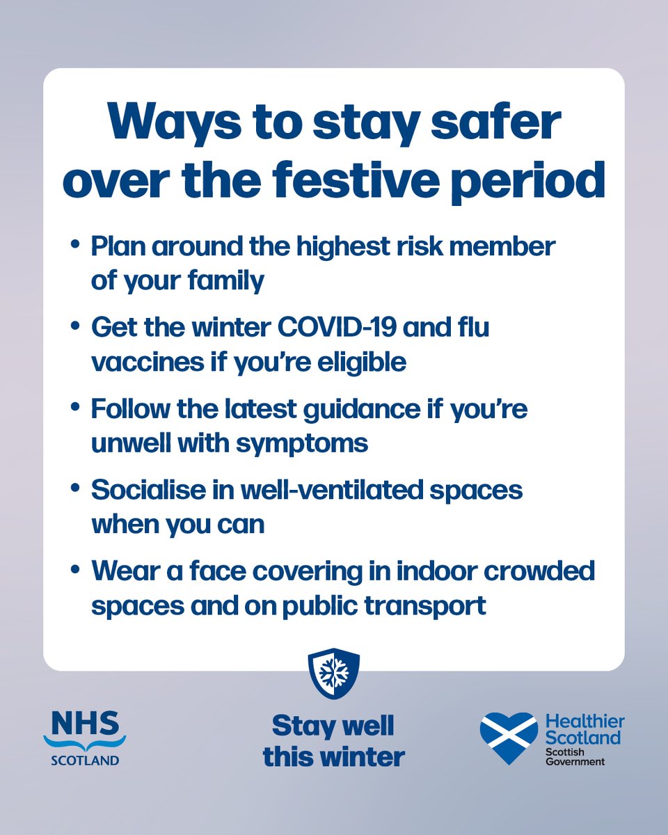 Scotambservice's tweet image. Make sure you keep yourself and your family healthy between Christmas and New Year with these great tips 💙

#StayWellThisWinter #NHSScotland #Christmasweek