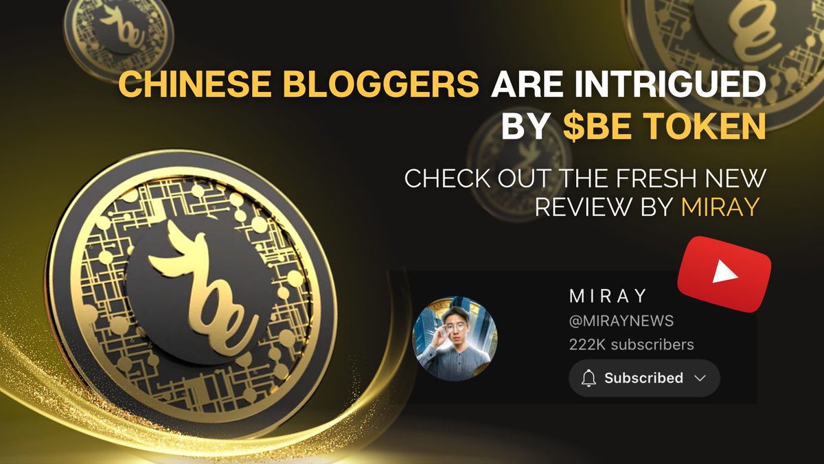 BEcryptoVIP_'s tweet photo. 📣Moving forward! $BE
M I R A Y is talking about us! #BEcryptoVIP
_
🔝Check the newest review about #BEcryptoVIP token on one of the most popular chinese crypto channel:
📍https://t.co/Mxf4A4eETO https://t.co/jk5cszpSIU