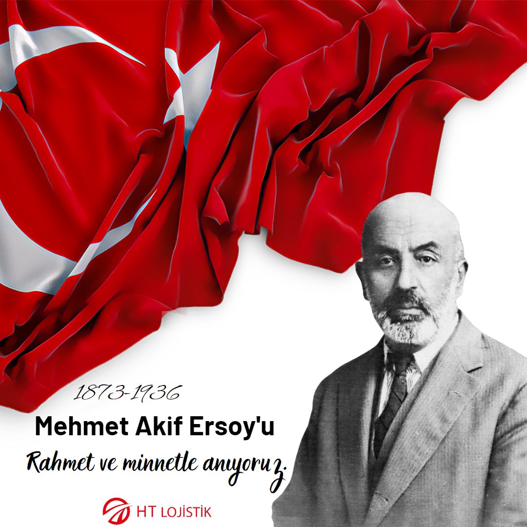 HLojstik's tweet image. Milli şairimiz, İstiklal Marşı’mızın yazarı Mehmet Akif Ersoy’u vefatının 86. yılında saygı ve rahmetle anıyoruz.

#HTLogistic #MehmetAkifErsoy