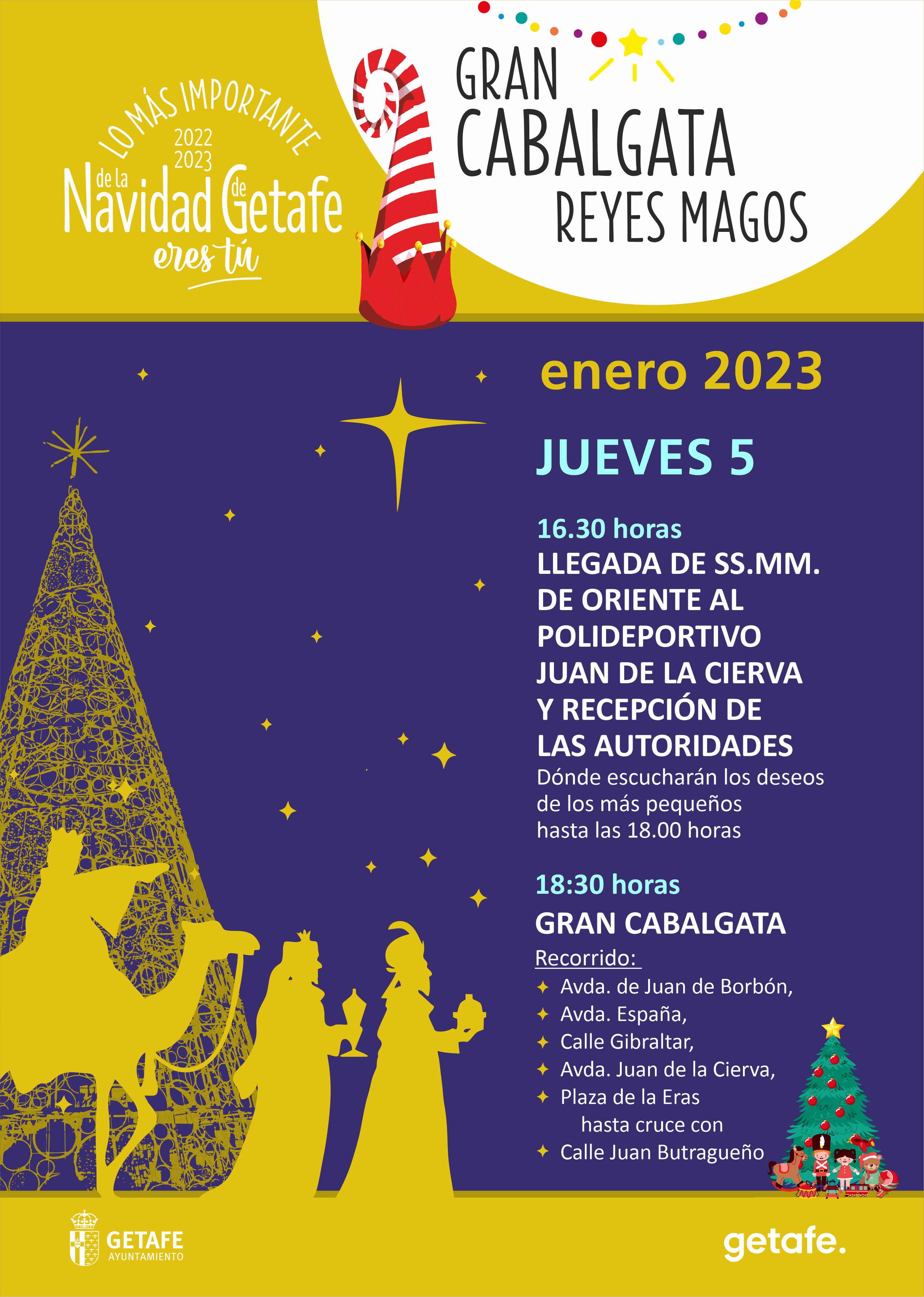 Horario e Itinerario de la Cabalgata de los Reyes Magos de Getafe 2023