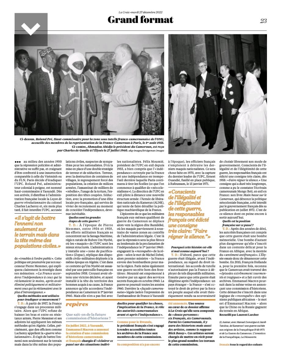 KamerunWar's tweet image. « La guerre du Cameroun est une bombe mémorielle », entretien de Thomas Deltombe avec le quotidien @LaCroix .
