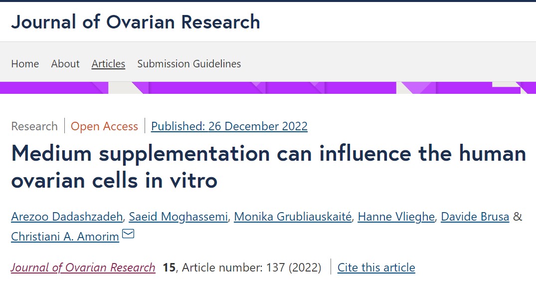 ChrissAmor's tweet photo. Our last paper of this year has been published in the Journal of Ovarian Research. https://t.co/FEzM4q6pxh
Congratulations, Arezoo!
#uclouvain #ovaryengineering #IREC #REPR https://t.co/J0RJH8eINU