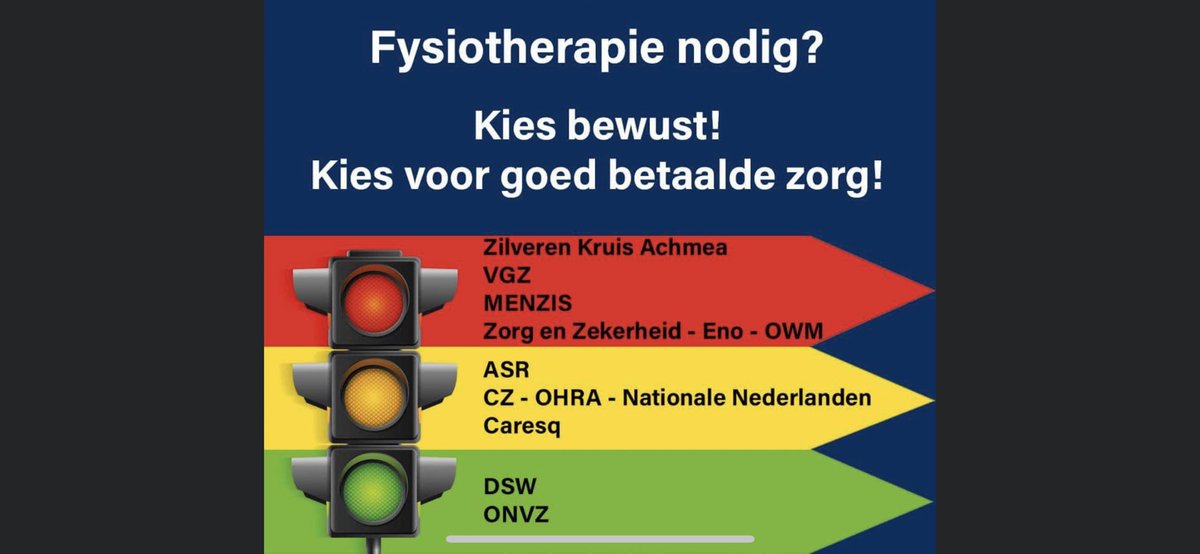 FysioSlobbe's tweet photo. Zorgverzekering #overstapweken, welke keuzes kun je maken qua soorten? En niet onbelangrijk, welke verzekeraar moet je kiezen? Bijgaand welke voorkeur uw #fysiotherapeut kan geven. https://t.co/PEnM9o2Ekd
