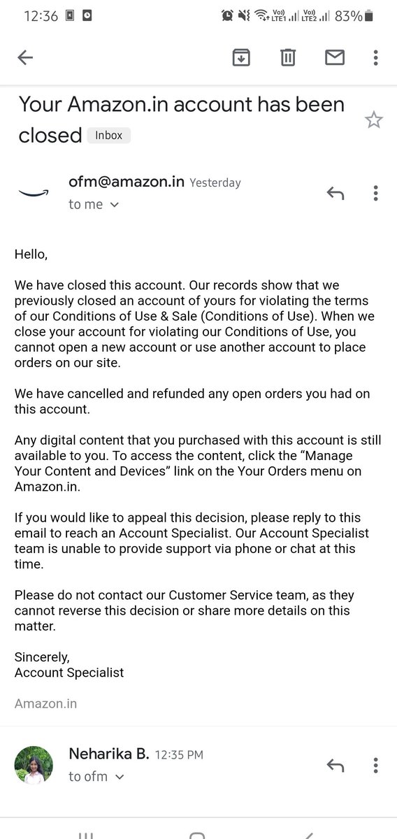 fire_nd_blood's tweet photo. Made my first @amazonIN account for secret santa , they closed it for no reason 😭  and aren't updating me about my prepaid gift orders 😭  @AmazonHelp https://t.co/8MfbWCFobe