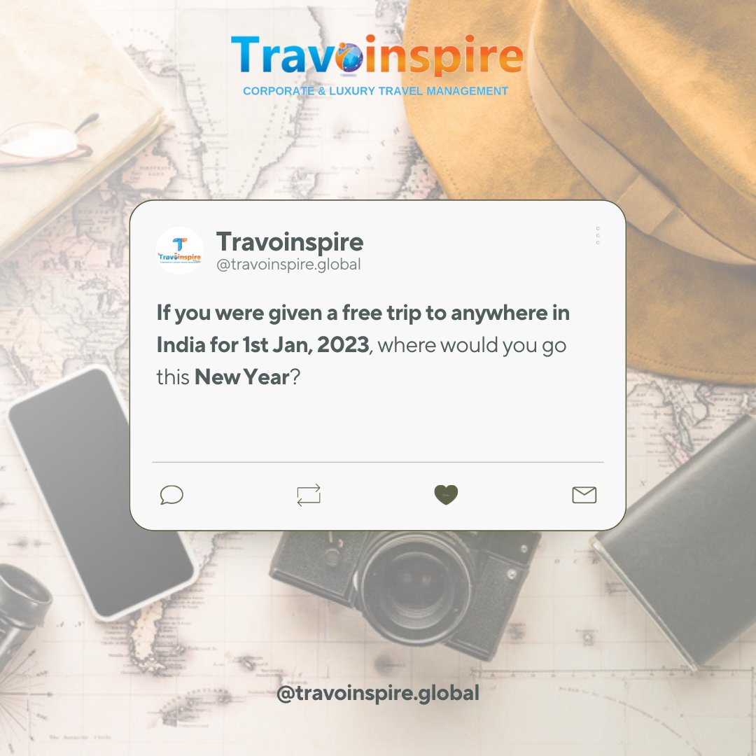 TravoinspireO's tweet image. Think with a free mind, and tell us about some cool destinations on your mind.

#newyear #travel #where2go #2023 #destinations #newyearplans #1stjan #travelgram #travelling