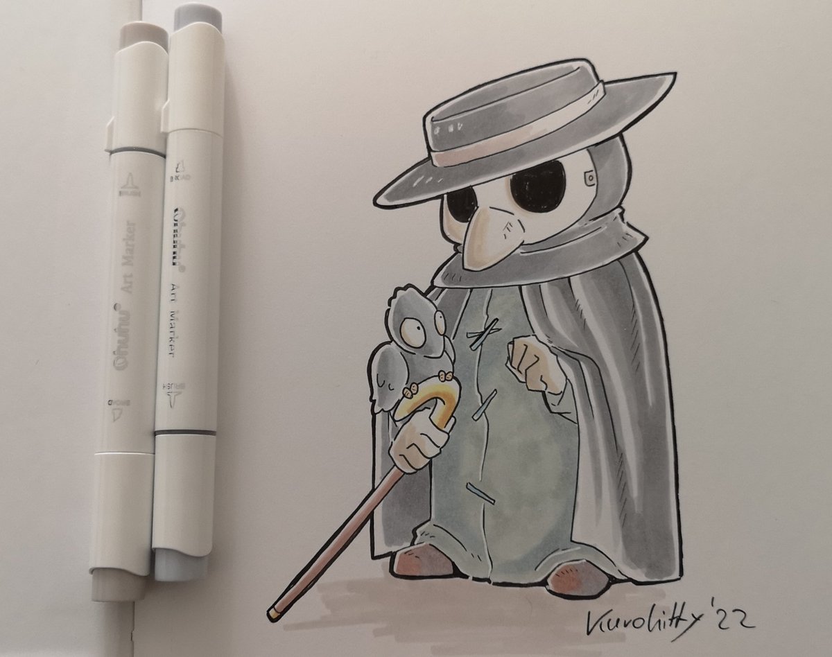 Karokitty1's tweet photo. Mal nen bisschen Kunst vor dem Jahreswechsel

#pestdoktor #krähen #dark #germanmangaka #germanartist #karokitty #kawaii #cute #sweet #ink #ohuhumarkers https://t.co/731kolQQlx