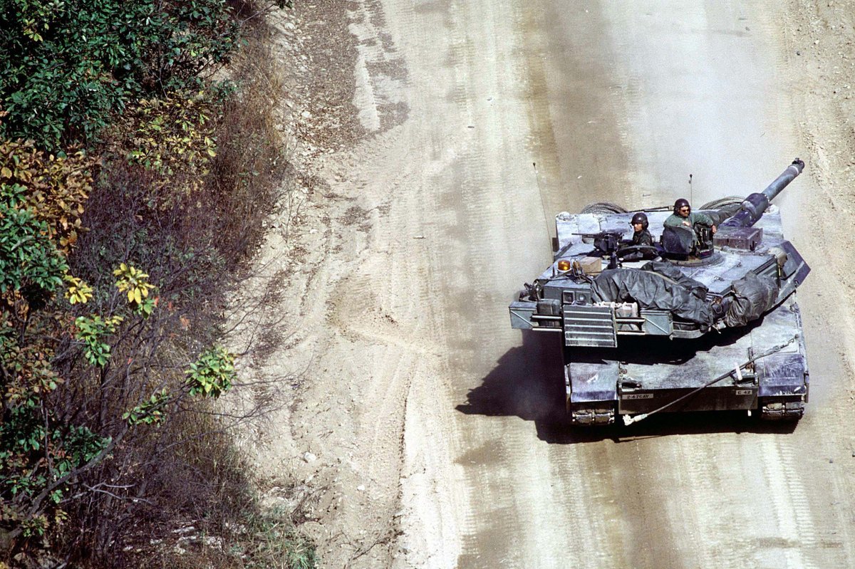 Korean_DMZ_Vets's tweet photo. Tank Tuesday - M1A1 Abrams belonging to C Troop 4th Squadron 7th Cavalry, 2nd Infantry Division in 1998, on the move in Korea, Twin Bridges Training Area! #tanks #tanktuesday #2id #m1abrams #m1a1 #tanklover #ilovetanks #7thcav https://t.co/OiPbU7hK3l