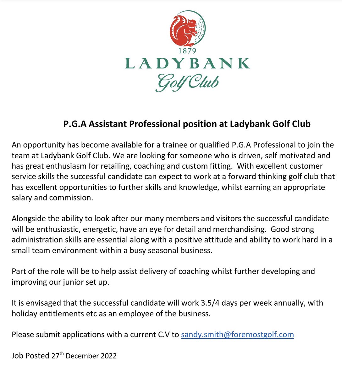 Sandy Smith Golf tweet media