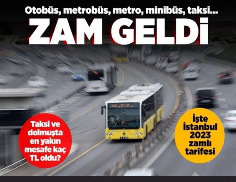 İstanbul’da her şey güzel olmaya devam ediyor… ulaşıma  %30 zam yapılmış 

Ağrı’da ise; 
YETİŞKİN… 1,5…
HASTABÜS.1 TL 
ÖĞRENCİ… 0,25