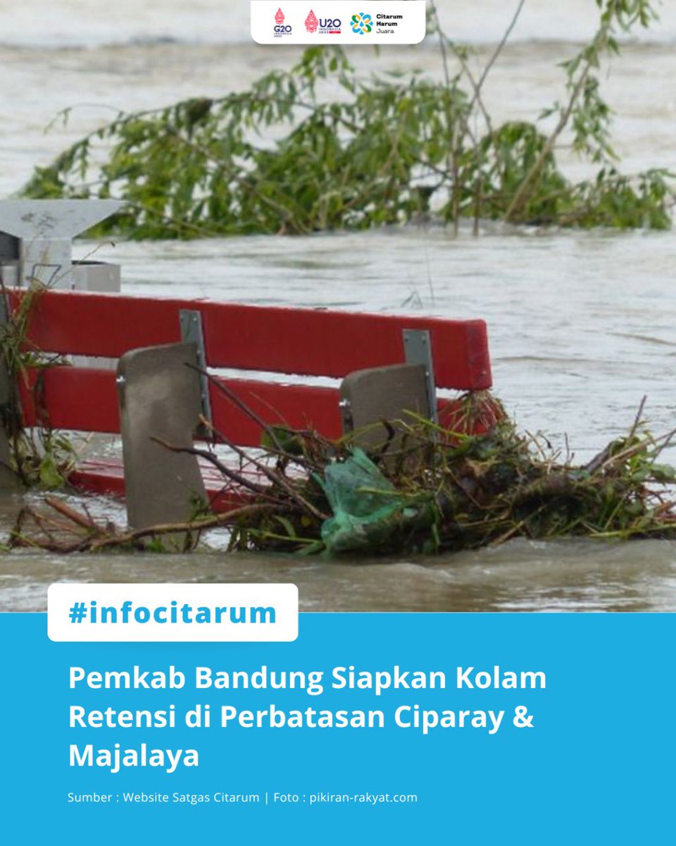 SatgasCitarum's tweet photo. Pemerintah Kabupaten Bandung akan membangun kolam retensi di perbatasan antara Kecamatan Ciparay dan Majalaya guna meminimalisir potensi banjir.
Pembangunan danau retensi direncanakan di kawasan Desa Mekarsari, Kecamatan Ciparay.
Selengkapnya: https://t.co/9TQCE0pldx
#retensi https://t.co/3ZuxgIPSoE