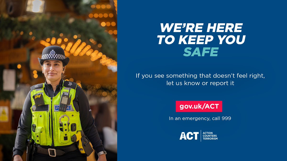 When out about, see or hear anything that doesn’t feel right? Tell security or police. Safety is a team effort and your actions could save lives 🤝 

#CommunitiesDefeatTerrorism