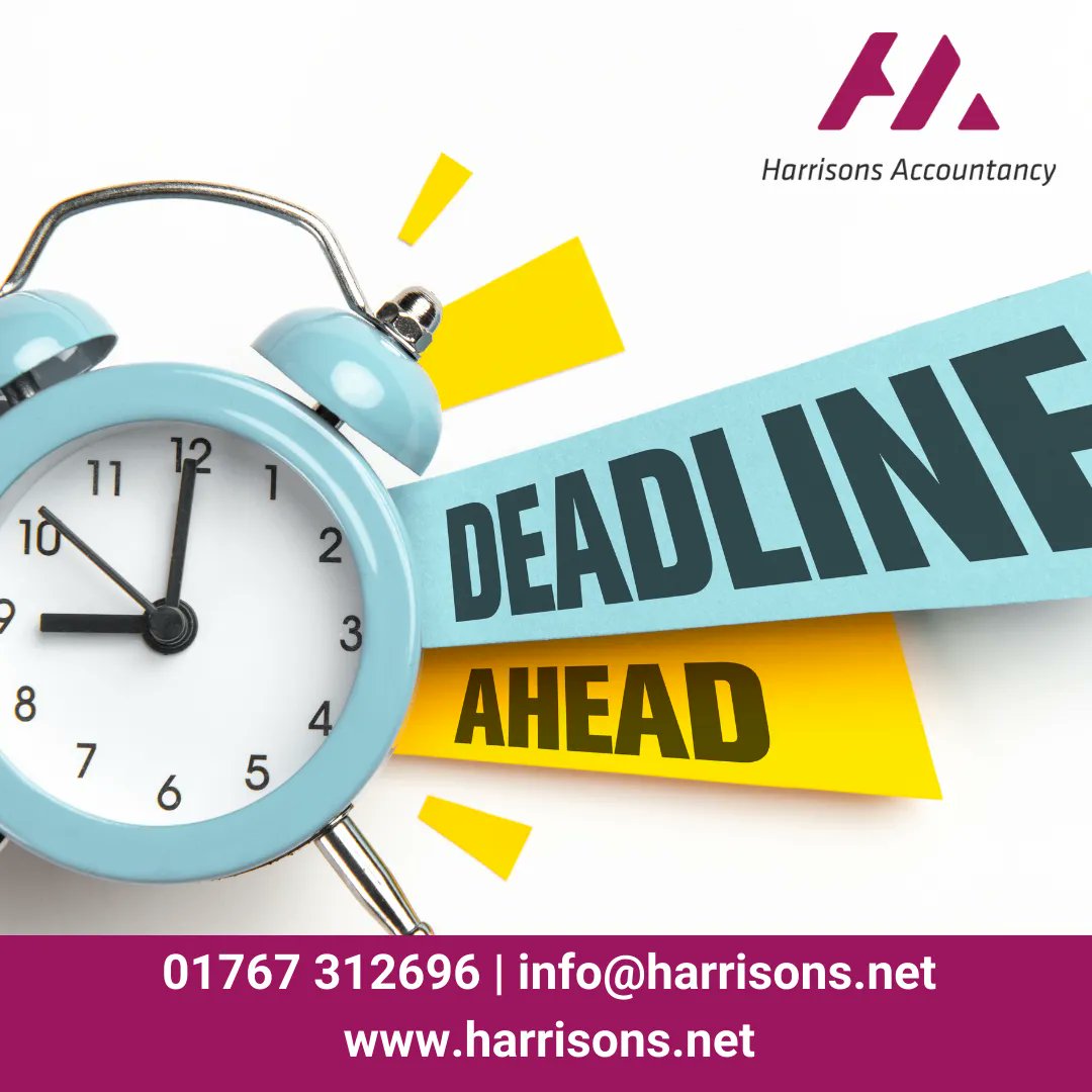 harrisonsnet's tweet photo. Reminder: the deadline for Tax Returns (31st January 2023). 

Get in touch for assistance: Call 01767 312696, email info@harrisons.net or send us a message. 

#tax #taxreturn #taxreturns #taxreturnuk #taxreturnukservices #accountant #charteredaccountant #accountancy #accountants https://t.co/5OKC1p7UsZ