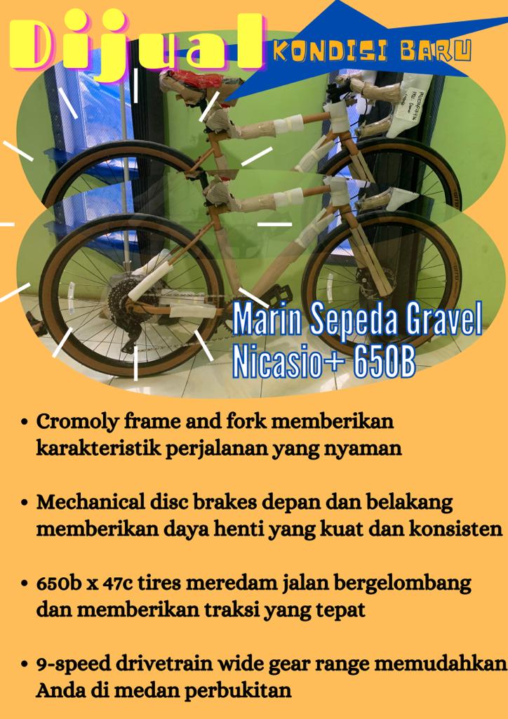 Mungkin ada yg minat. Dijual Sepeda Gravel Marin Nicasion +650B | Kondisi 100% Baru  | Baru dapat dari hadiah kompetisi <a href="/roadbikeindo/">Road Bike Indonesia</a>