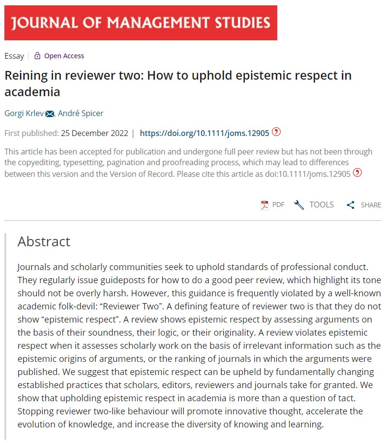 Gorgi Krlev (@gorgikrlev) on Twitter photo How to rein in #reviewer2?
W <a href="/andre_spicer/">André Spicer</a>. #review #reviewing #management #research #journals #respect #academictwitter How to rein in #reviewer2?
W <a href="/andre_spicer/">André Spicer</a>. #review #reviewing #management #research #journals #respect #academictwitter