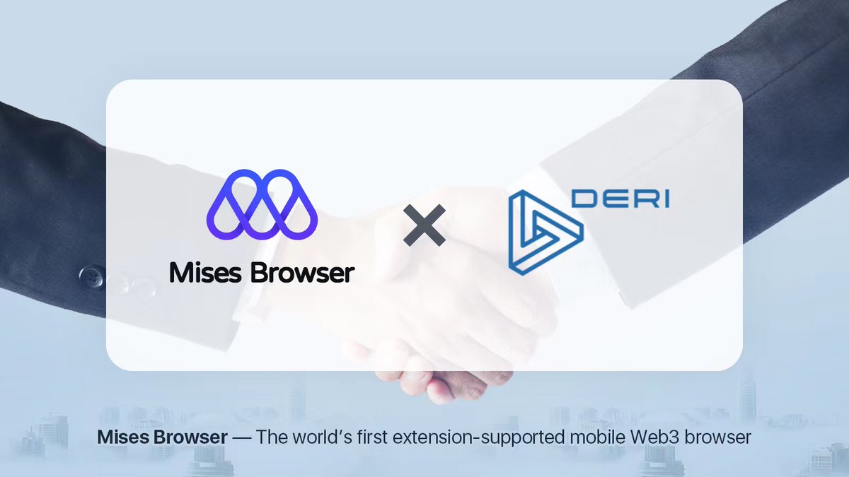 Mises001's tweet photo. Mises Browser @Mises001 and @DeriProtocol have built a formal partnership, The two parties will jointly promote the construction of the Web3 infrastructure in terms of technology, brand and application to create a better Web3 experience and services for users. https://t.co/rnj1gtGNr6