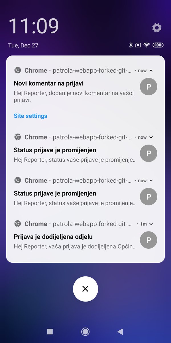 iamchataa's tweet photo. Ma sta to radimo 🚀🔥 I bez mobilne aplikacije cete dobijati povratne informacije u notifikacijama. Jos testiramo ali ce ovo biti jedna odlicna funkcionalnost za krajnje korisnike. I jedan teaser da finaliziramo dogovore s Ministarstvom za @patrola_ba. Bice dobra 2023. godina😎 https://t.co/QPrfrqEsFo