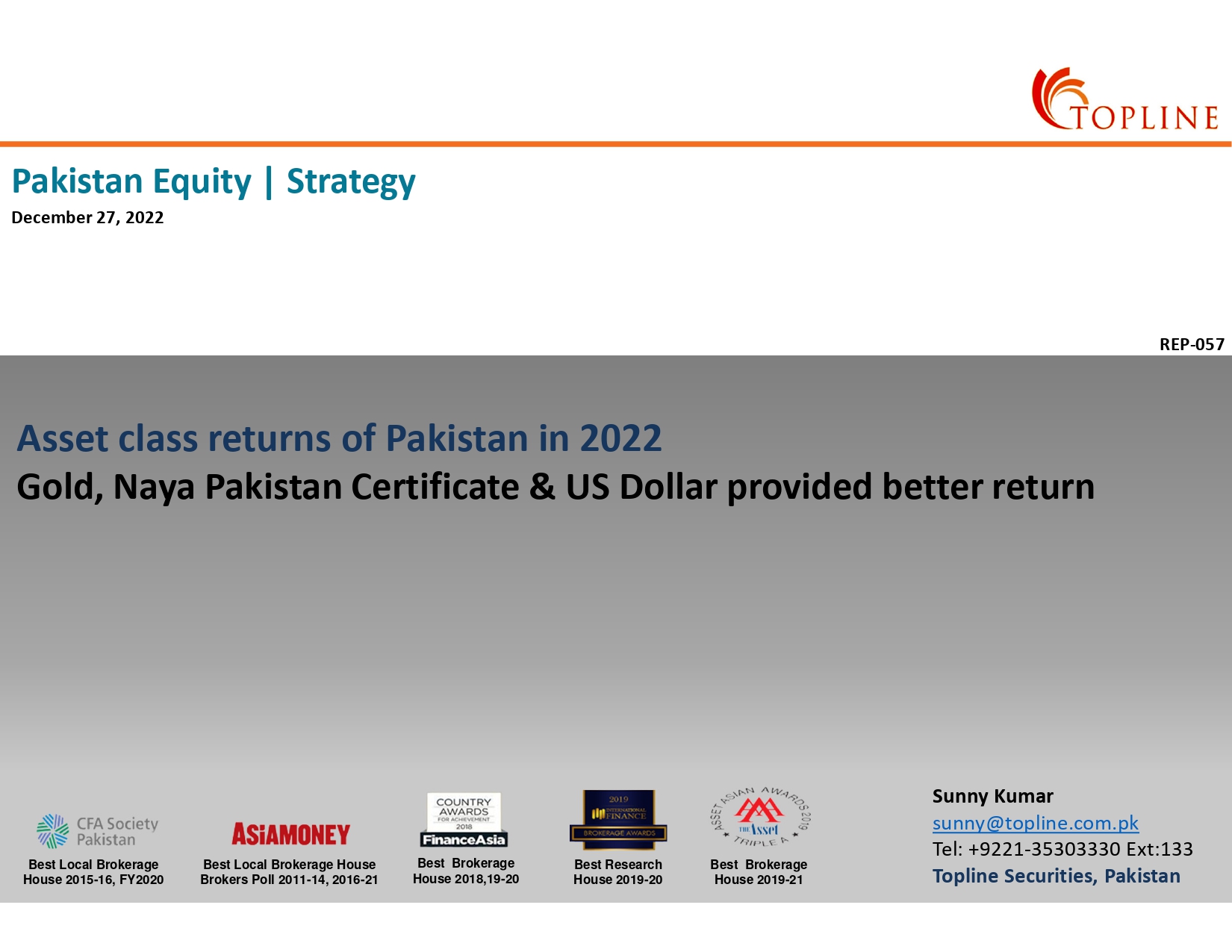 Topline Securities on Twitter "Pakistan Strategy Asset class returns