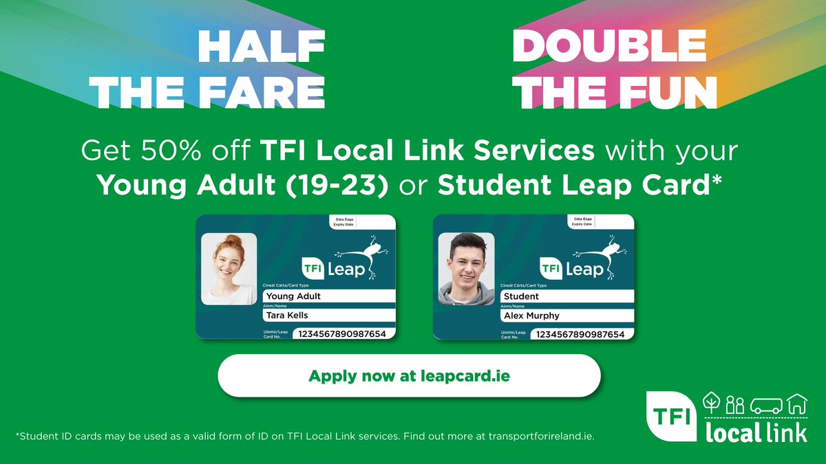 tullylens's tweet photo. TFI Leap Card is accepted on route 978.  TFI Leap Card is a prepaid travel card that is the easiest way to pay your fare on public transport around Ireland.  For more information visit Let's talk about TFI Leap Card - Leap Card

#reducedfares #leap #TFI #LocalLink https://t.co/XwQ4ygO8NC