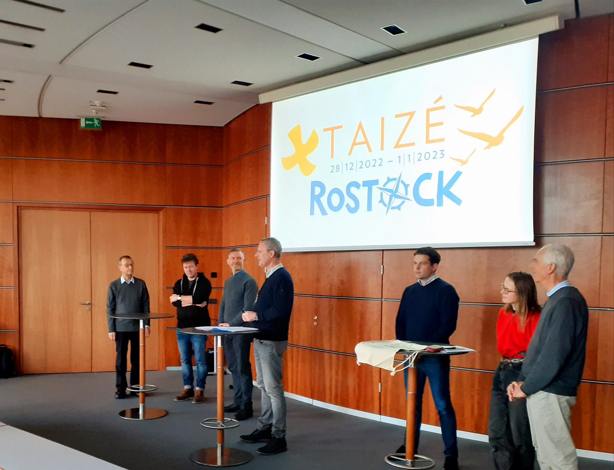taize's tweet photo. This morning in #Rostock, press conference about the 45th European Meeting organised by #Taizé in close collaboration with the local Churches and civil authorities. #TaizeRostock https://t.co/0oh7ND4Nqz