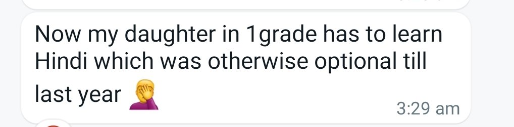 anantmahajan1's tweet image. This is my close friend in Bengaluru who is angry cause she is forced to learn #Hindi from class 1. 
If this is not #HindiImposition then I don't know what is. 
#stopHindiImposition 

@BSBommai @hd_kumaraswamy @DKShivakumar @ganeshchetan @ajavgal @sumanthraman @Kanagalogy