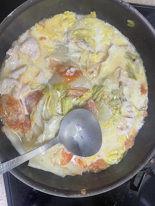 煮る前は綺麗なミルフィーユだったんです...信じてください... 