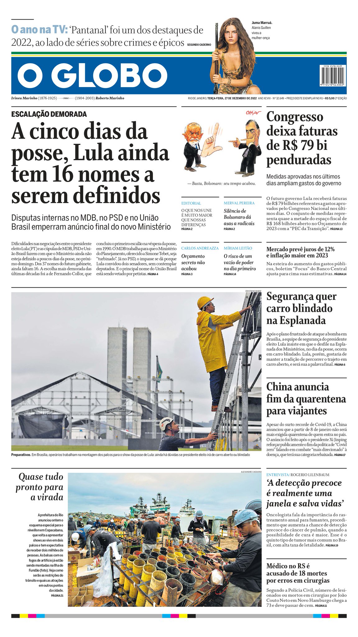 Jornal O Globo on X: Capa da edição desta terça-feira; confira