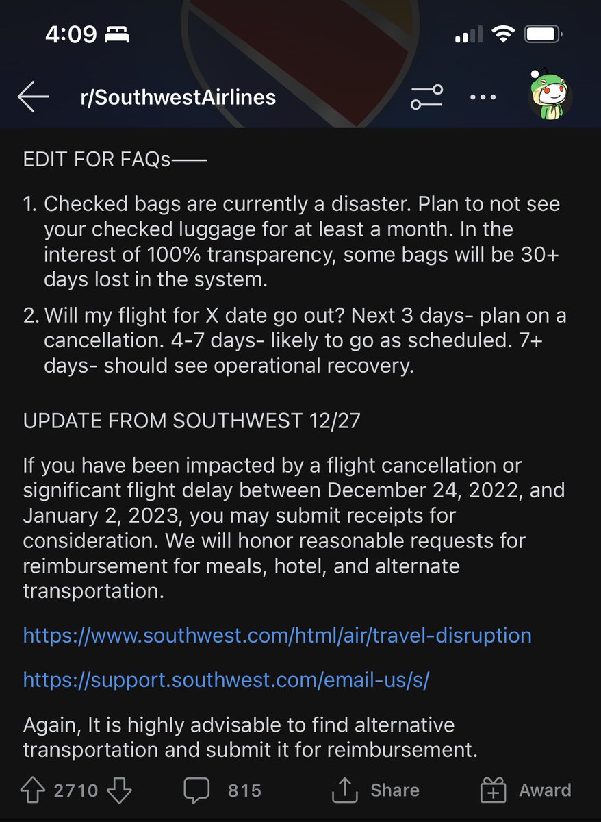 _brittwilliams_'s tweet photo. @KevinLewis7News Southwest employees are sharing as much as they know on a sub reddit trying to help people. https://t.co/Y0HgTVNc8r