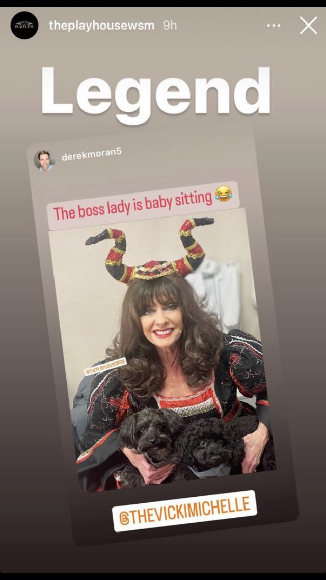 Fabulous Derek Moran put this up with his two gorgeous dogs. Brilliant panto, Brilliant people, and fun #SleepingBeauty @derekmoran5 @Theplayhousewsm @MTProductionsLD #tuesdaymotivations