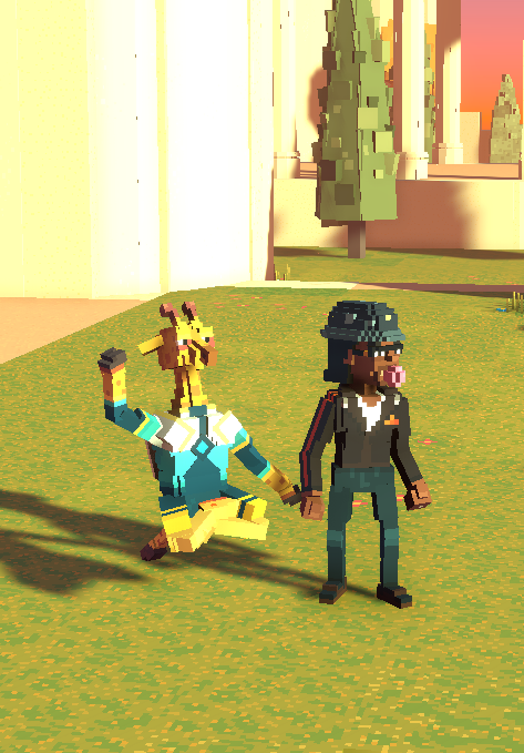 ecrofniw's tweet photo. @TheSandboxGame I found the peaceful Giraffe in The Multiversity! 🦒 I participated in the #SeasonsGreetingsTSB challenge for a chance to win an NFT! https://t.co/yKdWfxdVmc