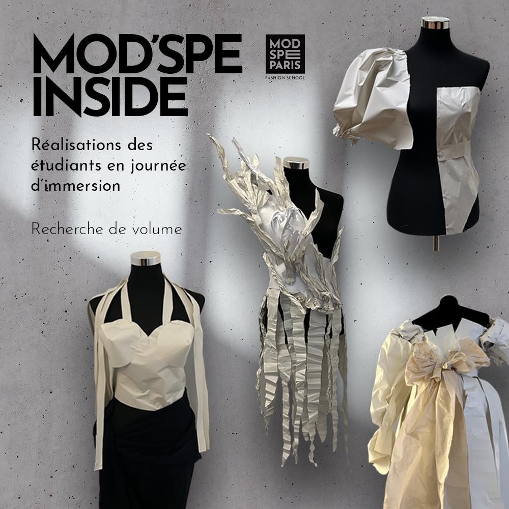 modspeofficiel's tweet photo. Les création des lycéens lors de la journée d'immersion sur le campus de Paris 🤩 MOD'SPE INSIDE, c'est une journée entière dans la peau d'un.e étudiant.e en école de mode ! https://t.co/YxXqgHpRkA https://t.co/mvKSgExsY4