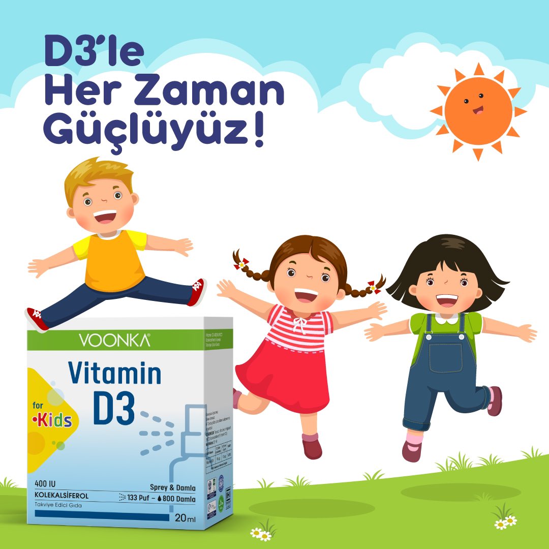 Voonka Kids Vitamin D3’ün hem sprey hem de damla formuyla kış aylarında da güneşin gücü yanında! ☀️

#VoonkaKids #vitamind #GüneşinGücüSeninle #bağışıklık #dvitamini #KendisiMinikDesteğiKocaman