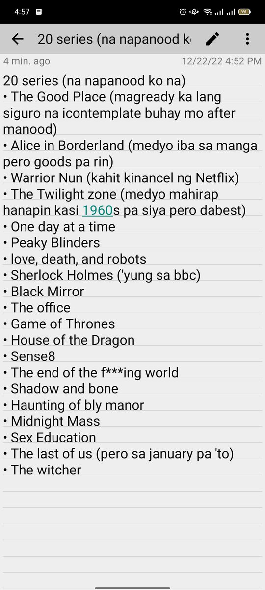 hellopagkain's tweet photo. To: @yunjinangat 

Hello, boss. Ito na po ang listahan ng mga utang mo. jk HAHAHAHA ayan na po ang inyong request. Sana mag-enjoy kayo. Hindi ko sure kung anong genre ba mga gusto niyo kaya random na lang 'yan hehe. Merry Christmas!

From,
@kaiangat https://t.co/YxBhcB2bbJ