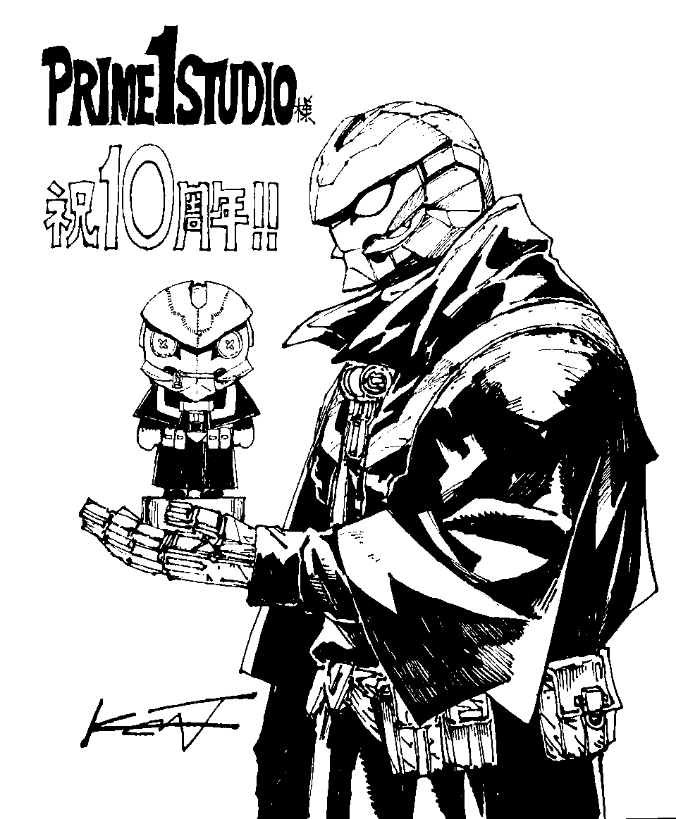 @Prime1Studio お祝いの色紙を携え、オフィスと新作展示会にお邪魔してきました。色紙イラストは「Cutie1」とアヴィディアのコラボ。
#prime1studio #プライム1スタジオ
