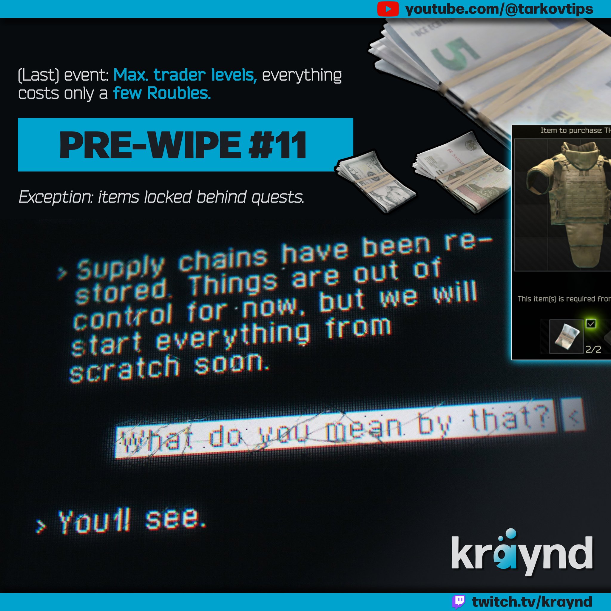 Tarkov Tips by kraynd on Twitter "The probably last prewipe event