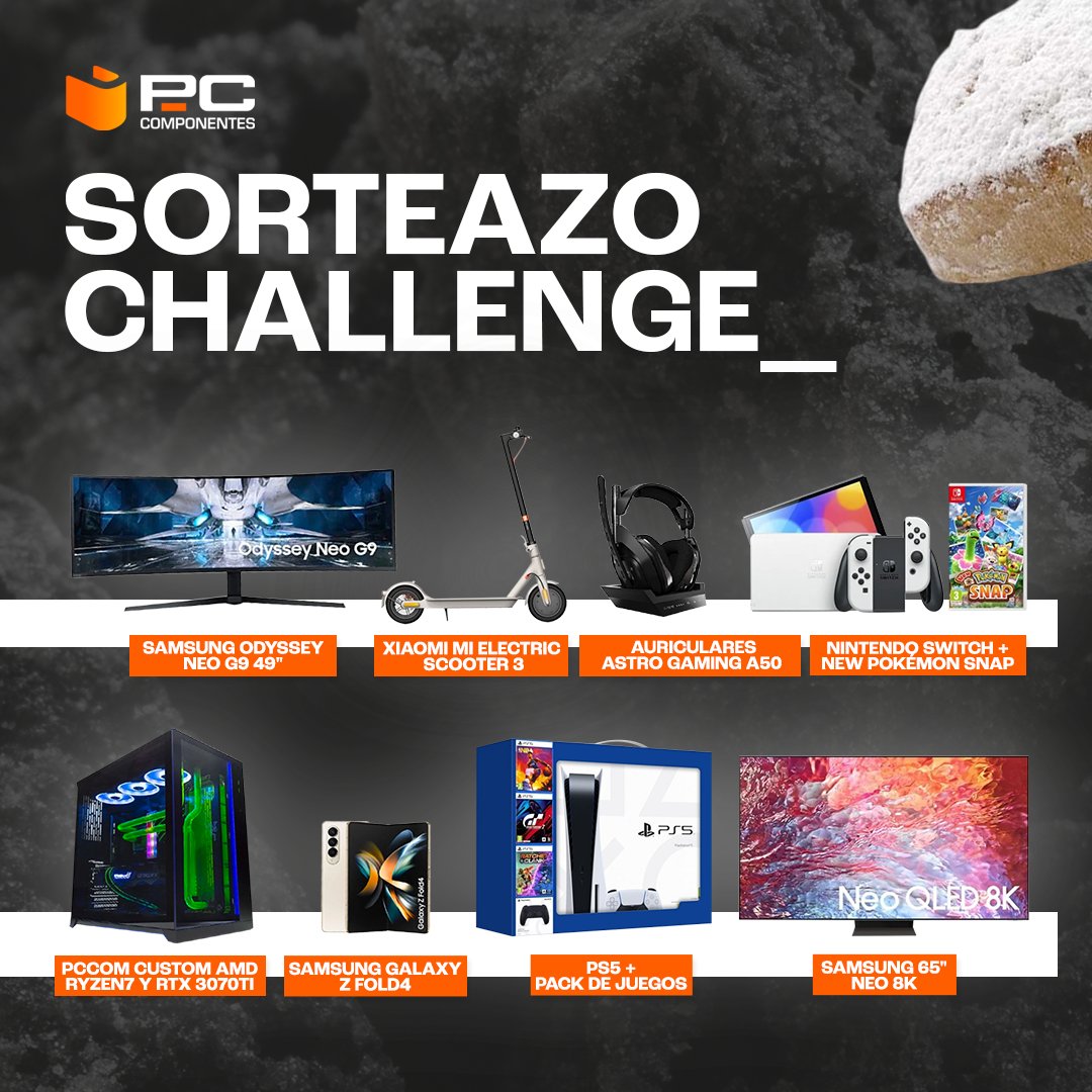 pccomponentes's tweet photo. 💥💥💥¡𝗦𝗢𝗥𝗧𝗘𝗔𝗭𝗢!💥💥💥

Participa en nuestro challenge y llévate el PREMIAZO que quieras:

🔶 PcCom Custom AMD Ryzen 7 RTX 3070Ti
🔶 PlayStation5 + Pack juegos
🔶 Samsung Galaxy Z Fold4
🔶 Nintendo Switch OLED...¡Y MUCHO MÁS!

RT🔃 y sigue las instrucciones! 👇🏼 https://t.co/uU24wl7tpX