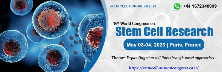 #Conference Series invites all the participants in the world to attend the 16th World Congress on Stem Cell Research during May 03-04, 2023 in  #Paris, #France which includes prompt #keynote presentations, #Oraltalks, #Poster presentations and #Exhibitions. whatsapp:+441672340009