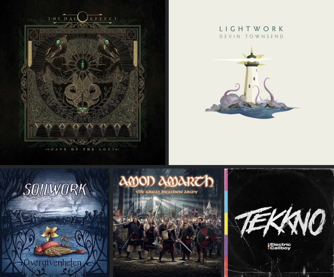 Flameworld_'s tweet image. Here’s my top 5 albums of the year
1. The Halo Effect - Days of the lost
2. Devin Townsend - Lightwork 
3. Soilwork - Övergivenheten
4. Amon Amarth- The great heathen army
5. Electric Callboy - Tekkno