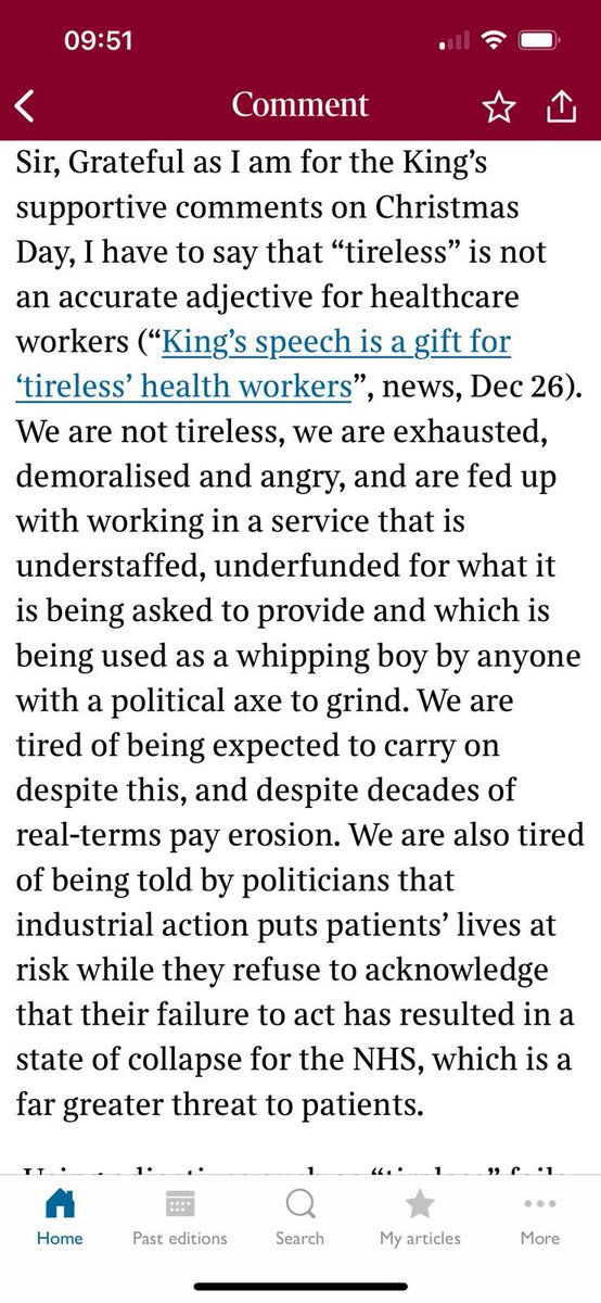 jojoharper's tweet image. My brilliant cousin @GalensGhost had a letter printed in The Times today. She did not pull any punches. 👏👏👏💪