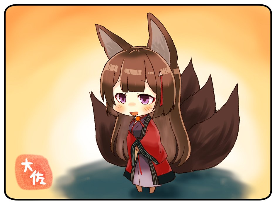 amagi (azur lane) 1girl tail animal ears solo long hair fox tail fox ears  illustration images