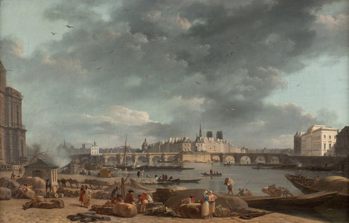 VIRTWINEMUSEUM's tweet photo. THE TIP OF ILE DE LA CITE, FROM THE SAINT NICOLAS PORT, Alexandre Jean Noel, ca. 1780 - Carnavalet Museum, Paris
The Saint Nicolas port was a commercial crossroad for wheat, hay, and wine. https://t.co/fcyjxGtymF