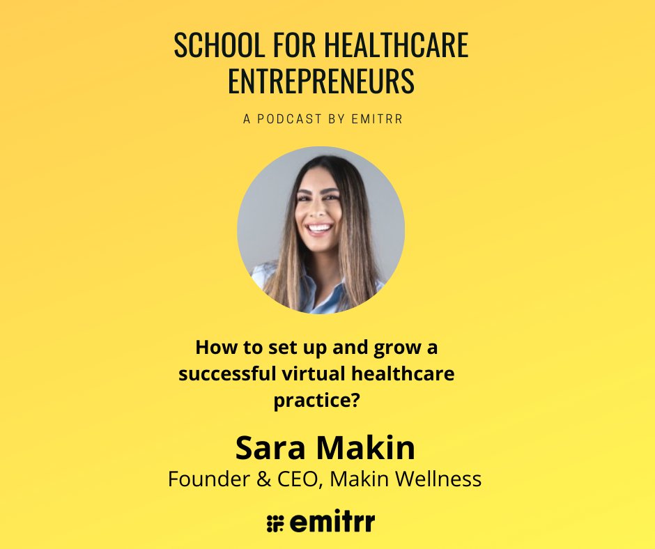 New podcast episode alert! 

In this episode, we are joined by Sarah Makin, Founder and CEO of Makin wellness, a tele-mental health company. 

Sarah talks about how one can set up and grow a successful virtual healthcare practice. 
Link: hubs.ly/Q01wyw-x0