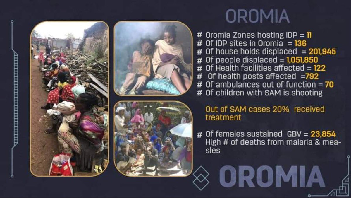 Oromia: Cost of the brutal civil war in numbers ! This is the official report for last month. Imagine what the actual number could now be given the conflict has been intensified in recent weeks. These victims are receiving little to no assistance.