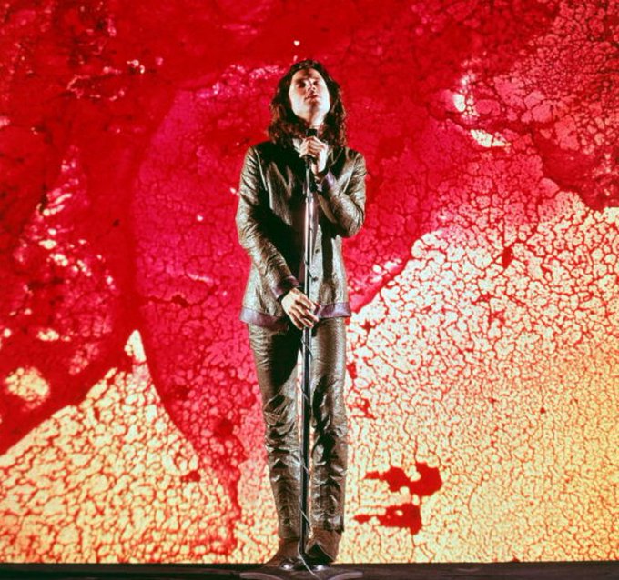 crockpics's tweet photo. Jim Morrison in 1968. Photo by Yale Joel. https://t.co/7P5a8D3MpT