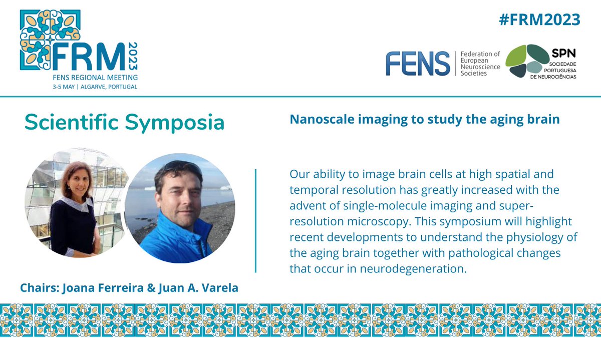 FENSRM (@fensrm) on Twitter photo Scientific Symposia #FRM2023☀️Algarve ☀️
S7: Nanoscale imaging to study the ageing brain
🗣️Joana Ferreira
🇵🇹<a href="/cnc_uc/">Center for Neuroscience and Cell Biology</a>
🗣️<a href="/JuanVarelaVega/">Juan Varela</a>
🏴<a href="/univofstandrews/">University of St Andrews</a>
Let's discuss single-molecule imaging and super-resolution microscopy!
#imaging #physiology #neurodegeneration Scientific Symposia #FRM2023☀️Algarve ☀️
S7: Nanoscale imaging to study the ageing brain
🗣️Joana Ferreira
🇵🇹<a href="/cnc_uc/">Center for Neuroscience and Cell Biology</a>
🗣️<a href="/JuanVarelaVega/">Juan Varela</a>
🏴<a href="/univofstandrews/">University of St Andrews</a>
Let's discuss single-molecule imaging and super-resolution microscopy!
#imaging #physiology #neurodegeneration