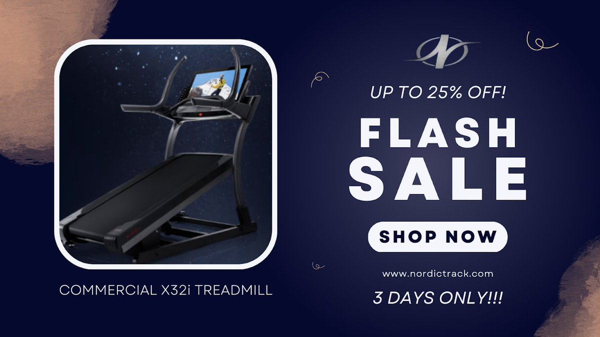 nordictrackintl's tweet image. ⚡️FLASH SALE!!
Purchase a Commercial X32i Treadmill for up to 25% off 🏃‍♂️!! Hurry since this offer only lasts for 3 days!!!!
#runtogold #flashsale