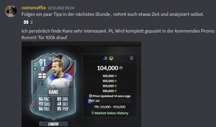 Coinsmaffia's tweet photo. Köstliche Gewinne 💰👑

Heute wieder 2 Free Zugänge für den Discord 🎄🎁

Retweet und mir folgen ✅

Road to TOTY #FIFA23 https://t.co/QlD30KWK40