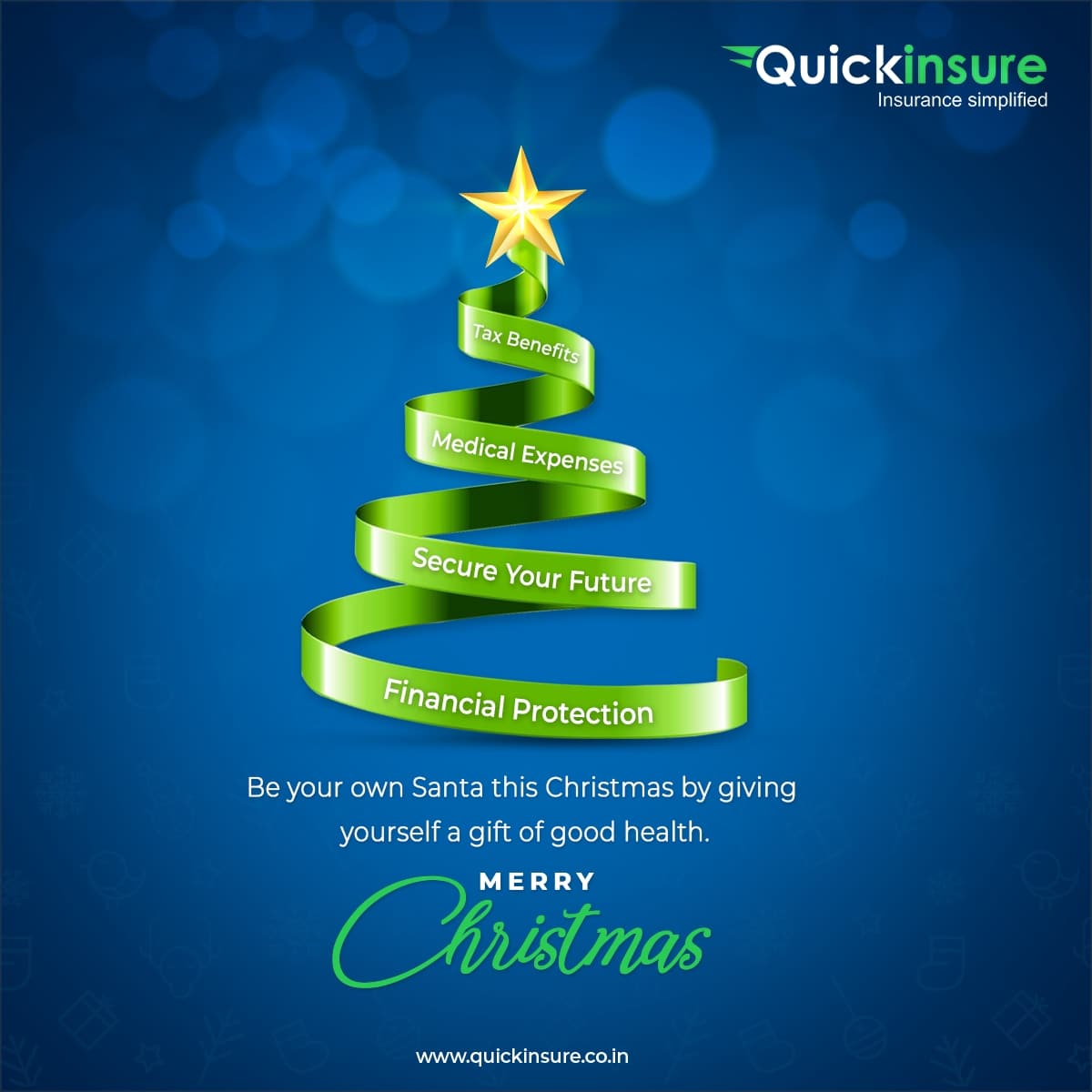 Quickinsure wishes you and your loved ones a very secured and Merry Christmas 🎅🎅🎄🎄.

#Christmas2022 #ChristmasGift #Xmas #MerryChristmas #HealthInsurance #Newyear #Celebrationtime #Festivevibe #CarInsurance #VehicleInsurance #InsuranceSimplified #Quickinsure